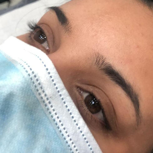 eyelash extensions before