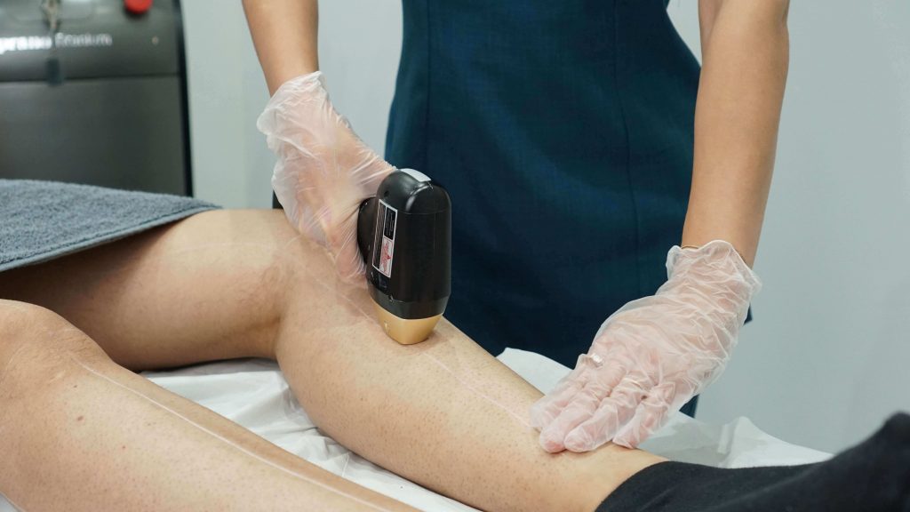 Laser epilation and cosmetology. Hair removal cosmetology procedure. Laser epilation and cosmetology. Cosmetology and SPA concept.