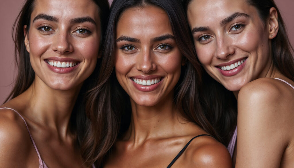 Smiling women with glowing skin after skin boosters treatment in London